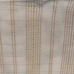 Metallic Gold and Silver on Cream Plaid Tablecover- Size 90"x55"